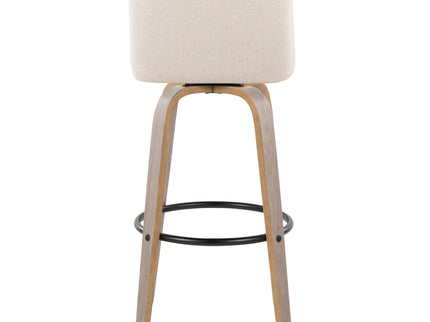 Toriano - Contemporary Fixed Height Barstool With Swivel With Round Footrest Comfort And Style (Set of 2)