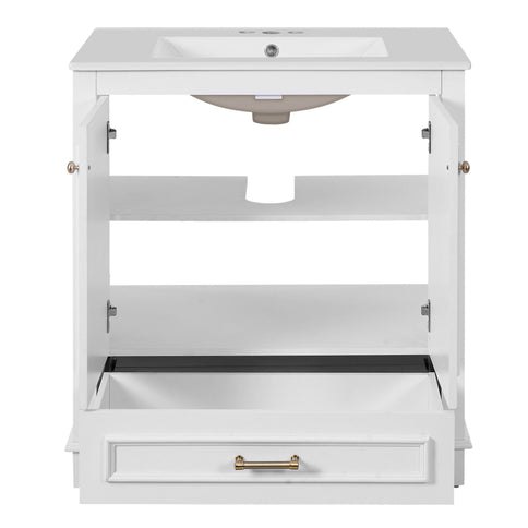 Bathroom Vanity With Sink, Cabinet & 2 Soft Closing Doors & Adjustable Shelf