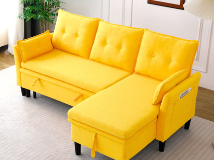 L-Shaped Reversible Chaise Sectional Sofa With Storage