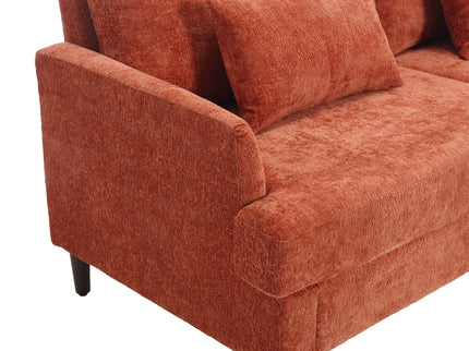 Mid Century Modern Fabric Loveseat Sofa, 2 Seat Upholstered Couch