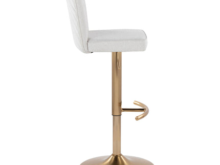 Henry - Contemporary Adjustable Barstool With Swivel With Rounded T Footrest (Set of 2)