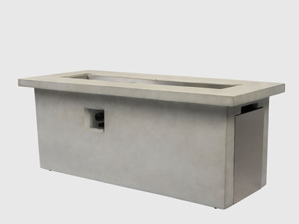 Rectangular Propane Gas Fire Pit Table With 60000 Btu For Outdoor Spaces - Light Gray