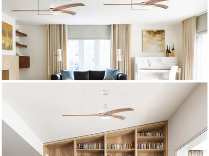 Indoor Outdoor Ceiling Fan With Light With Remote Control, Noiseless Reversible Motor, 6 Speed, 3 Color