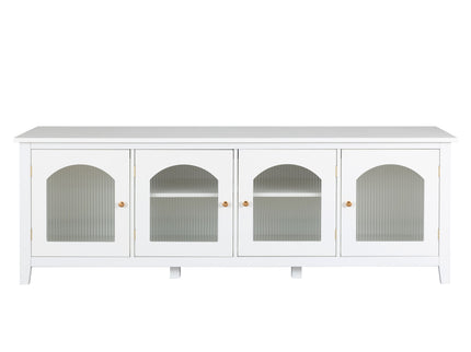 StylishTVcabinet Entertainment CenterTV Stand, TVconsoletable, Media Console, Solidwood Frame, Changhong Glass Door, Metal Handle