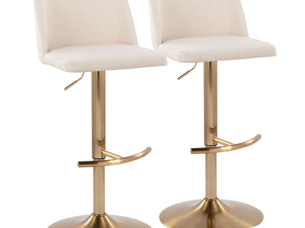 Toriano - Contemporary Adjustable Barstool With Swivel With Rounded T Footrest (Set of 2)