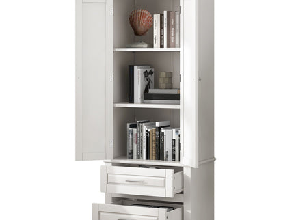 Tall Storage Cabinet With 2 Drawers For Bathroom