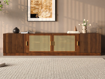 TV Stand, Media Console With Adjustable Shelves - Walnut