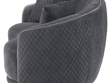 Lorraine - Upholstered Curved Loveseat - Dark Gray