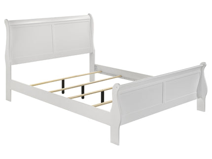 Mckee - Queen Sleigh Panel Bed With Curved Legs - White