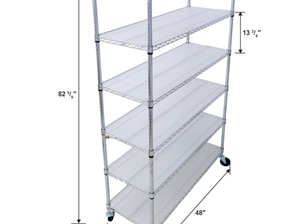 6 Tier 6000Lbs Capacity Nsf Metal Shelf Wire Shelving Unit, Heavy Duty Adjustable Storage Rack With Wheels & Shelf Liners For Commercial Grade Utility Steel Storage Rack