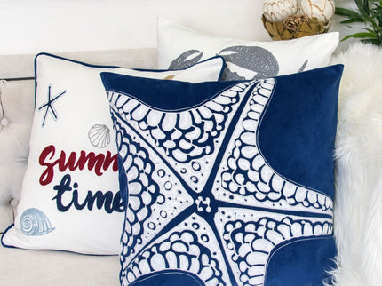 Seastar Starfish Pillow Cover - Indigo