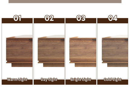 TV Stand, Entertainment Center & Fluted Door & Cable Management, Soft Closing Hinges - Walnut