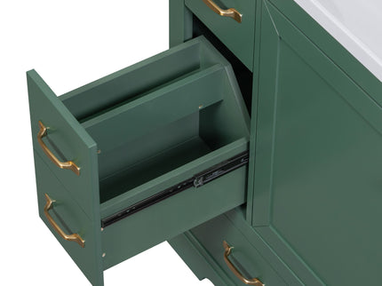 Modern Bathroom Vanity Base Only, 6 Drawer Storage With Adjustable Shelf