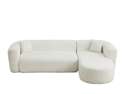 L - Shape Boneless Cloud Couch With 2 Throw Pillows For Living Room