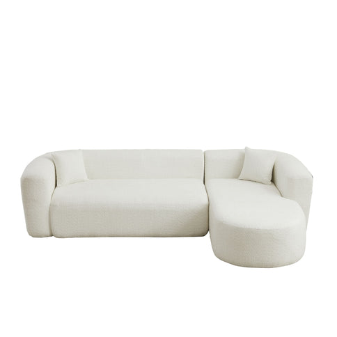 L - Shape Boneless Cloud Couch With 2 Throw Pillows For Living Room