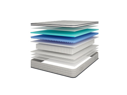 12'' Hybrid Mattress With Pocket Springs And Memory Foam, Medium Firm Support - White - Queen