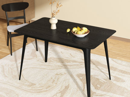 5 Piece Dining Set With 1 Table And 4 Upholstered Chairs - Black / Light Gray