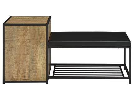 Shoe Storage Entryway Bench With Cabinet - Wood