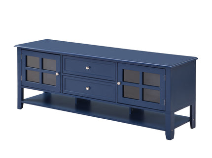 TV Stand, Entertainment Center With Dual Drawers And Hidden Storage, Cabinet With Soft Closing Doors And Sleek Panel Design