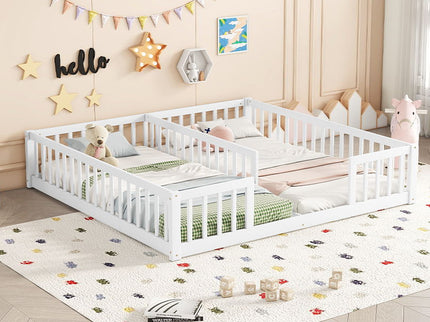 Double Floor Bed With Fence, Guardrails, Without Door