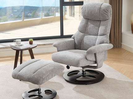 Ergonomic Recliner Chair With Ottoman, Modern 360° Swivel With Footstool