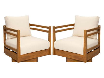 Outdoor Smooth Swivel Chair With Cushions