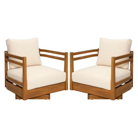 Outdoor Smooth Swivel Chair With Cushions