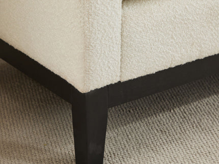 Upholstered End Of Bed Bench With Arms, 2 Bolsters For Bedroom - Ivory