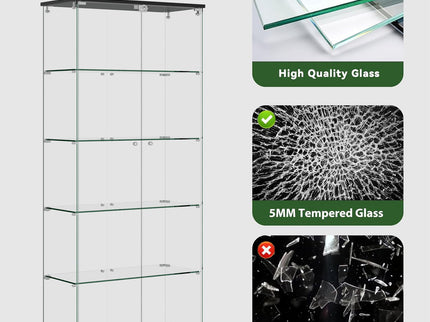 Display Cabinet With Shelf Double Doors And Lock