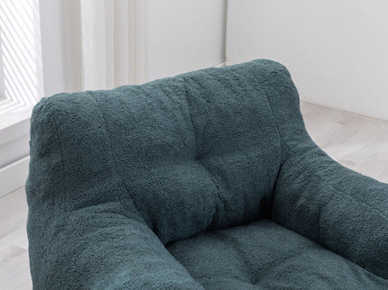 Soft Teddy Fabric Tufted Foam Bean Bag Chair With Teddy Fabric