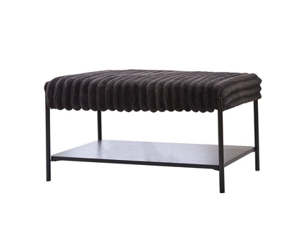 Upholstered Ottoman Coffee Table Foot Rest With Open Storage