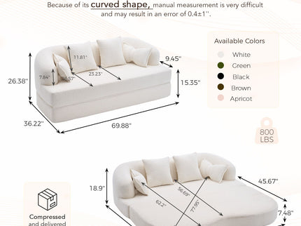 Foldable Sofa Bed, Boneless Couch Convertible Sleeper With 4 Pillows