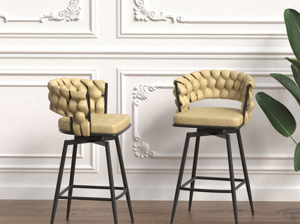 Bar Stool 360 Swivel With Back Footrest