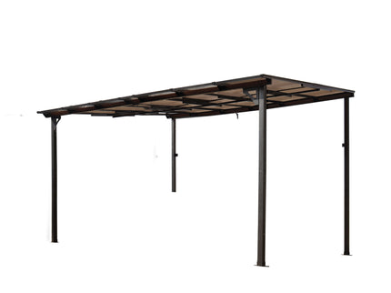 Wall Mounted Outdoor Pergola Gazebo, Heavy Duty Metal Awning With Roof