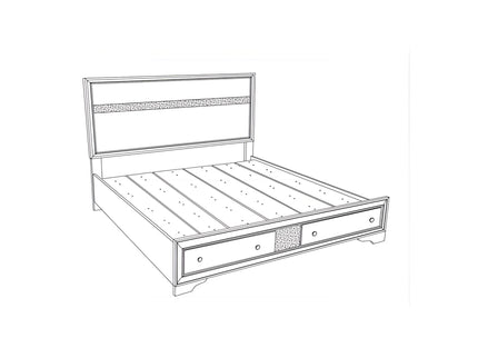 Madrid - Queen Bed With Storage Drawers And Nickel Handles - Black