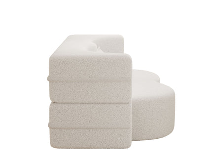 Modern Floor Sofa, With 2 Pillows, Convertible Teddy Fabric Foam Filled Bed