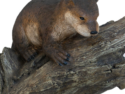 Decorative Water Foutain With Otter Design, With Light And Pump, For Indoor And Outdoor - Brown