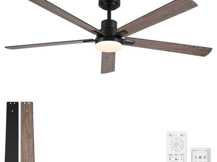Ceiling Fan With Lights And Remot With Quiet DC Motor, 6 Speeds, Reversible Blades - Black