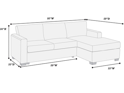 2 Piece Sectional Sofa With Right Arm Chaise And Left Arm Sofa - Dark Gray