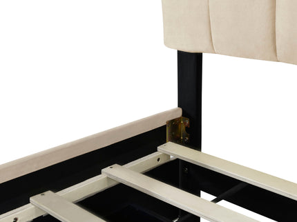 Platform UpholsteredBed With 2 Drawers And Twin Long Trundle