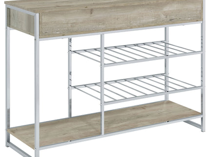 Ethel - 2 Drawer Home Bar Storage With Wine Rack - Oak