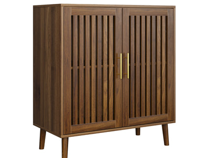 Grille Striped Sideboard Buffet Cabinet With Storage