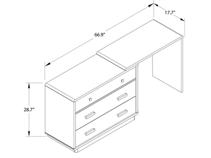 Valencia - 3 Drawer Dresser And Desk - Taupe