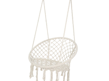 Macrame Hanging Hammock Chair, Rope Swing For Indoor And Outdoor Use