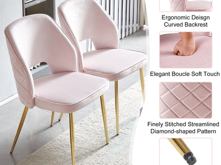 Dining Chairs With Metal Legs And Hollow Back Upholstered Dining Chairs