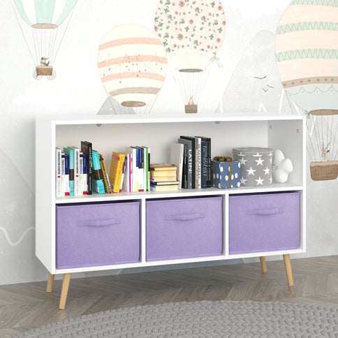Bookcase With Collapsible Drawers, Book Display Organizer