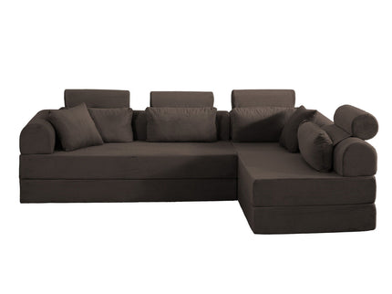 Modern L-Shape Modular Sectional Sofa, Compressed Design