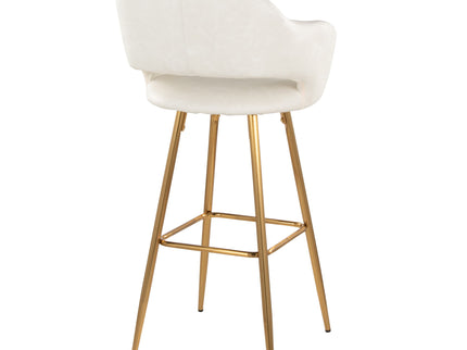 Margarite - Contemporary Fixed Height Barstool With Footrest (Set of 2) With Square