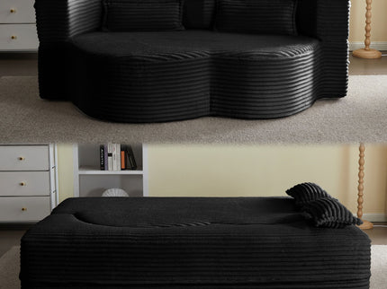 Floor Convertible Sleeper Sofa Bed With 2 Pillows