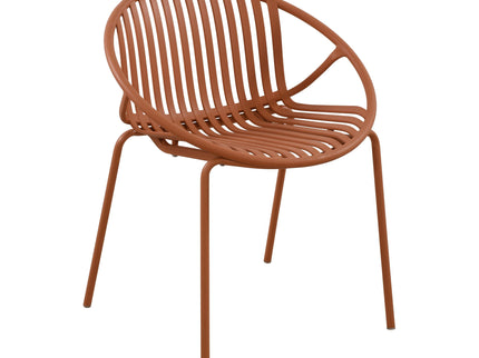 Stackable Outdoor Chairs With Breathable Plastic Backrest (Set of 2)